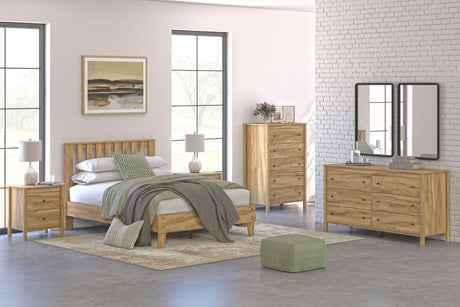 Ashley Bermacy - Light Brown - 3 Pc. - Dresser, Full Platform Panel Bed