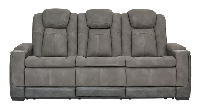 Ashley Next-Gen DuraPella PWR REC Sofa with ADJ Headrest - Slate