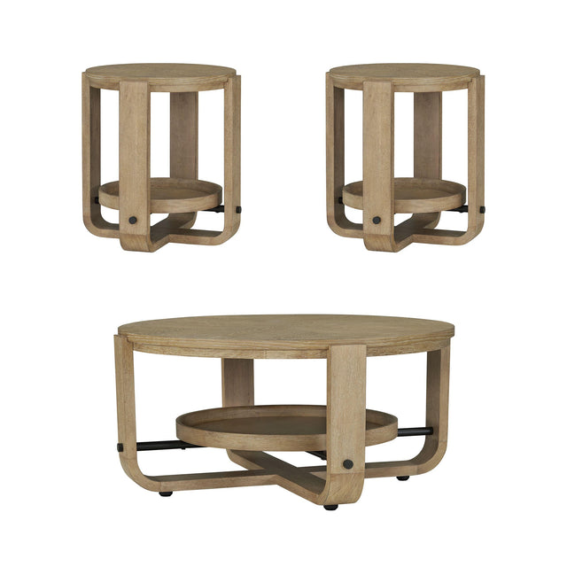 Parker House Escape - 3 Piece Occasional Table Set - Glazed Natural Oak