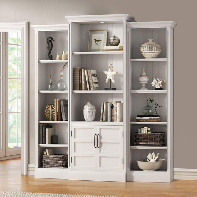 Parker House Shoreham - 3 Piece Modular Library Wall - Effortless White