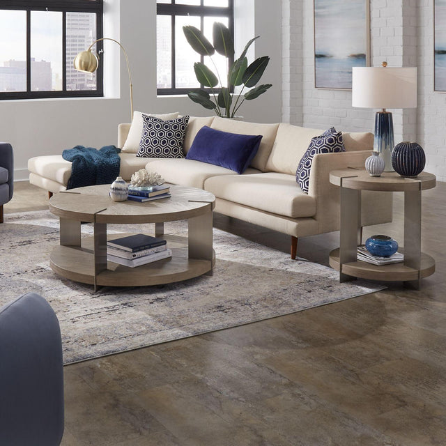 Liberty Furniture Harlow - 3 Piece Set (1 Round Cocktail 2 End Tables) - Light Brown