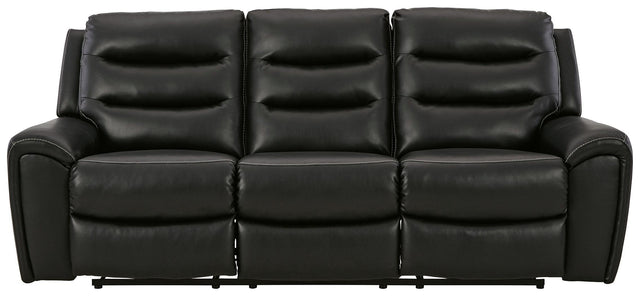 Ashley Warlin PWR REC Sofa with ADJ Headrest - Black