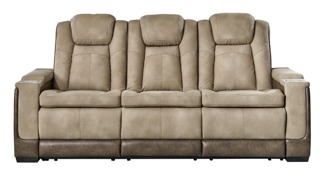 Ashley Next-Gen DuraPella PWR REC Sofa with ADJ Headrest - Sand