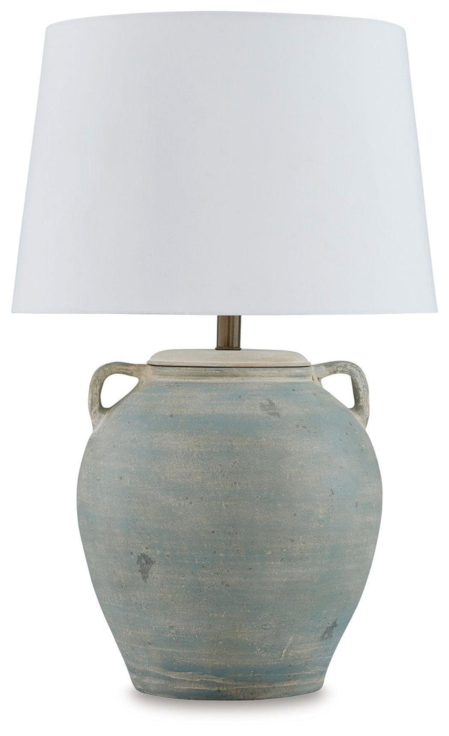 Ashley Shawburg Terracotta Table Lamp (1/CN) - Antique Green