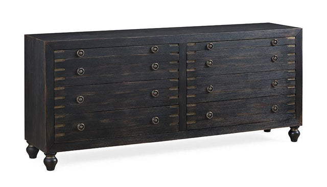 Coast2Coast Home Hope - Six Drawer Two Pullout Shelf Credenza - Marksim Black rub