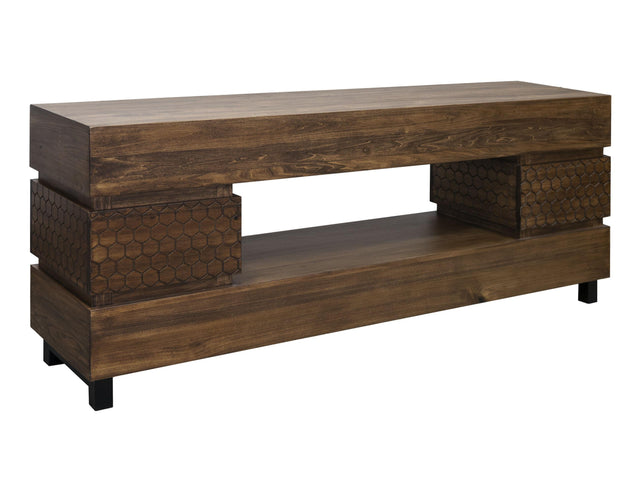 International Furniture Direct Honey - 2 Drawers TV Stand - Barrel Brown