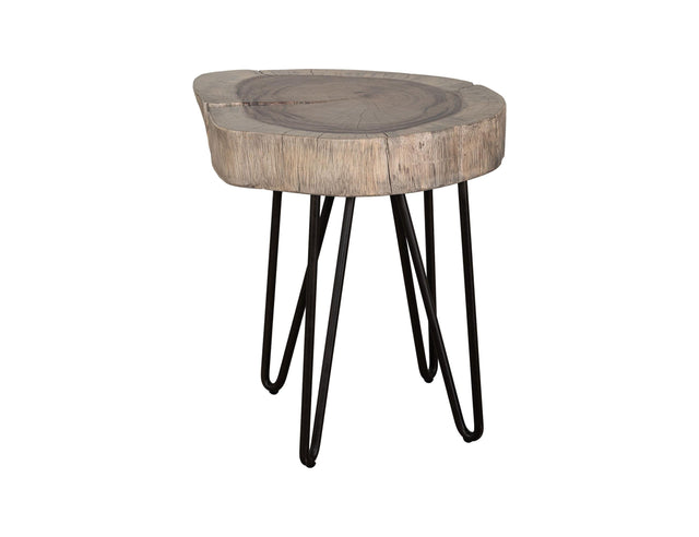 International Furniture Direct Natural Parota - Chairside Table - Brown