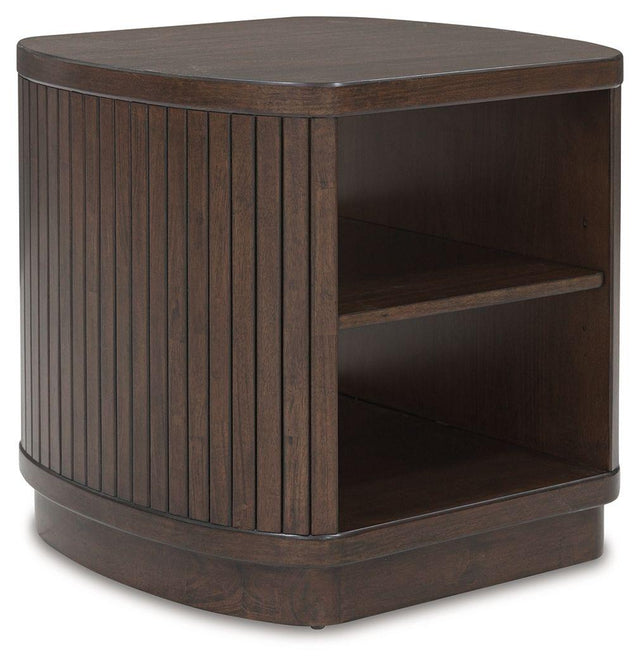 Ashley Korestone Square End Table - Dark Brown