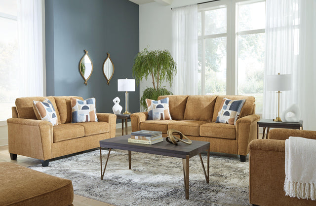 Ashley Erinslane - Honey - 4 Pc. - Sofa, Loveseat, Chair, Ottoman