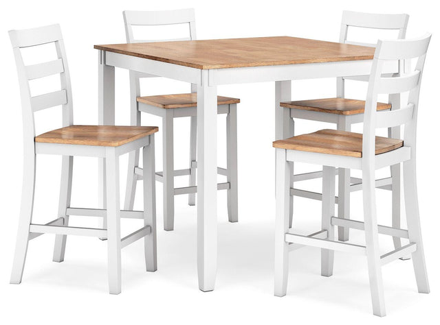 Ashley Gesthaven DRM Counter Table Set (5/CN) - Natural/White