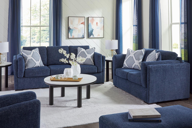 Ashley Evansley - Navy - 4 Pc. - Sofa, Loveseat, Chair And A Half, Ottoman