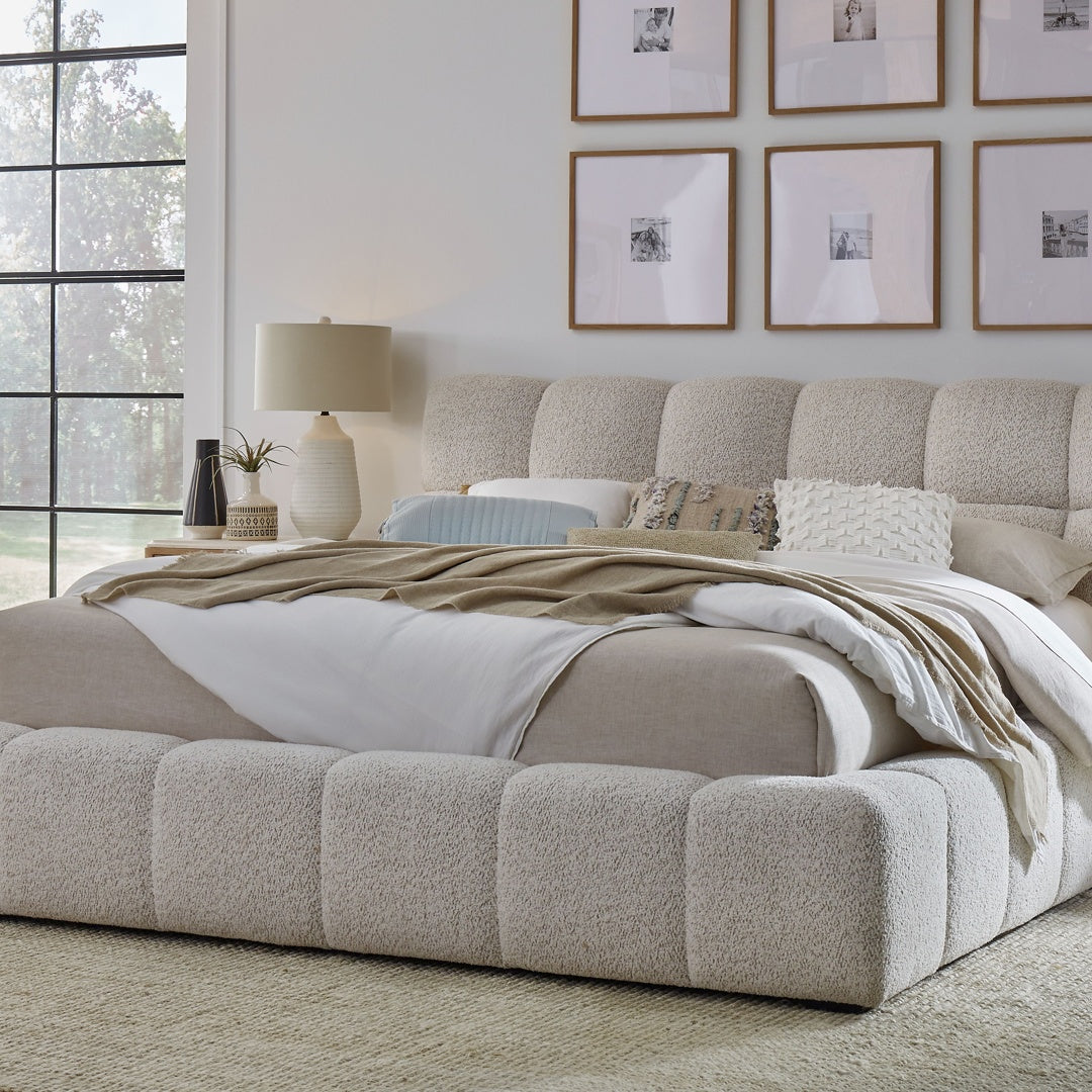 Parker House Escape Fluffy River Rock Queen Upholstered Bed Fluffy