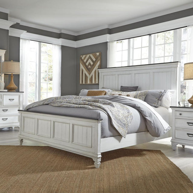 Liberty Furniture Allyson Park - California King Panel Bed, Dresser & Mirror, Night Stand - White