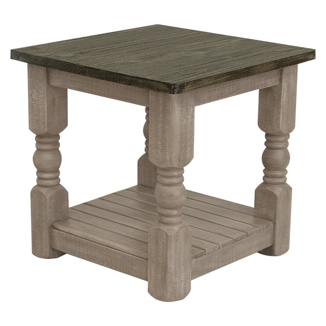 International Furniture Direct Natural Stone - End Table - Taupe Brown