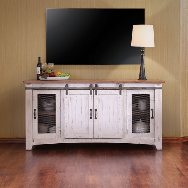 International Furniture Direct Pueblo White - 70" TV Stand / Console