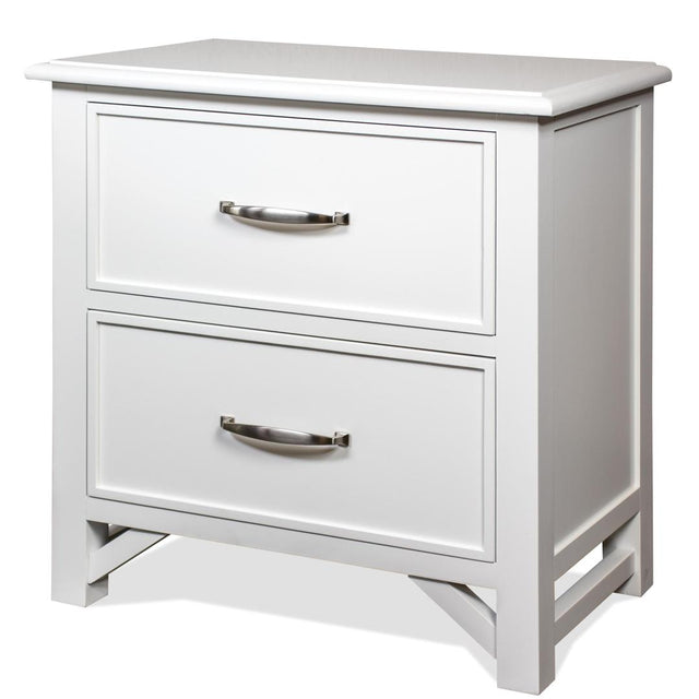 Riverside Furniture Talford - Cotton Two Drawer Nightstand - White