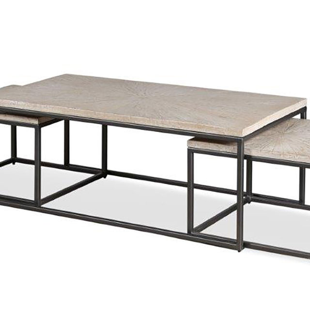 Parker House Crossings Monaco - Rectangular Nesting Cocktail Table - Weathered Blanc