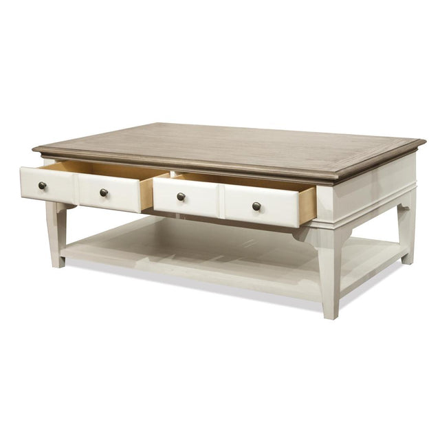 Riverside Furniture Myra - Leg Cocktail Table - Natural/Paperwhite