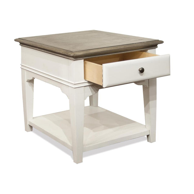 Riverside Furniture Myra - Leg End Table - Natural/Paperwhite