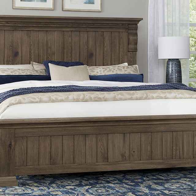 Vaughan-Bassett Yosemite - KIng Corbel Bed With Corbel Footboard - Dark Brown