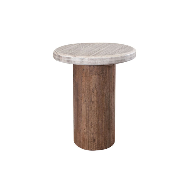 International Furniture Direct Sahara - End Table - Light Cream / Brown Caramel