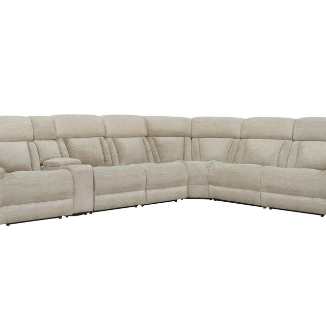 Parker House Empire - 6 Piece Modular Power Reclining Sectional with Power Headrests and Entertainment Console - Lucky Fawn