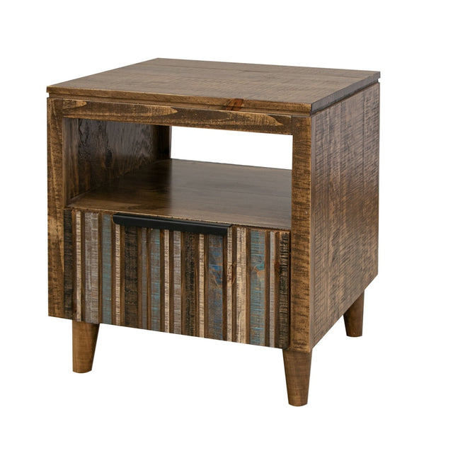 International Furniture Direct Tiza - End Table - Peanut Brown/ Chalk Colors