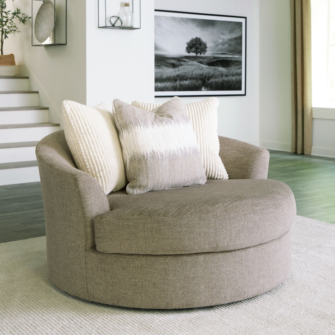 Ashley Creswell Oversized Swivel Accent Chair Stone Big Barn Home Center