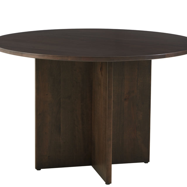 Vaughan-Bassett Crafted Cherry - 60" Round Dining Table With Wood Pedestal - Dark Cherry