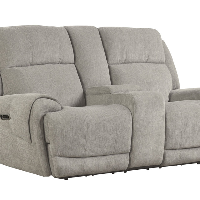 Parker House Spencer - Power Console Loveseat - Tide Pebble