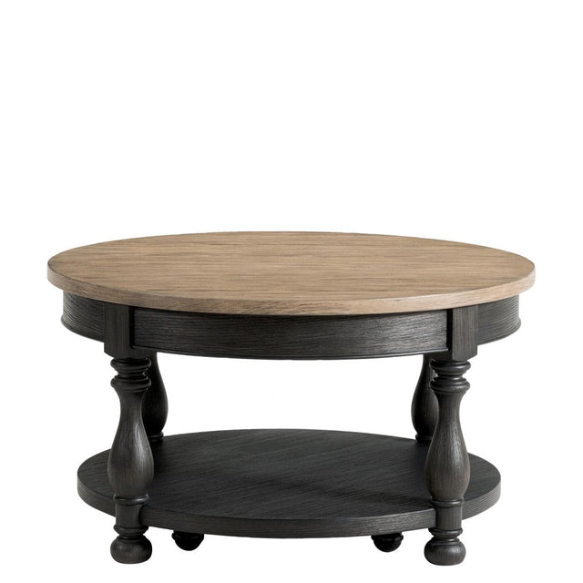 Riverside Furniture Barrington Two Tone - Round Cocktail Table - Antique Oak/Matte Black