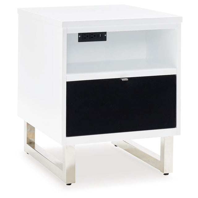 Ashley Gardoni Chair Side End Table - White/Black