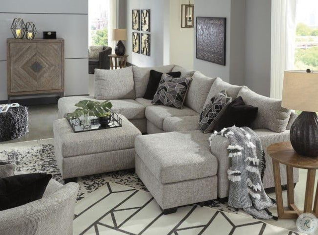 Ashley Megginson - Storm - 4 Pc. - Left Arm Facing Corner Chaise 2 Pc Sectional, Chair, Ottoman