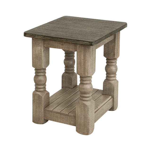 International Furniture Direct Natural Stone - Chairside Table - Taupe Brown