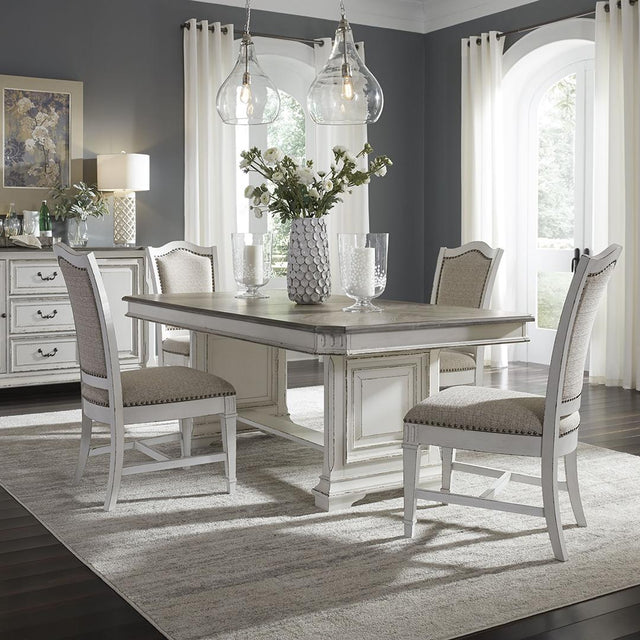 Liberty Furniture Abbey Park - 5 Piece Trestle Table Set - White