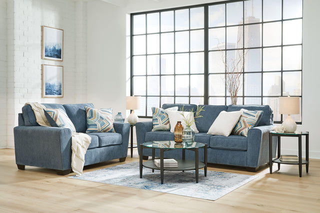 Ashley Cashton - Blue - 2 Pc. - Sofa, Loveseat